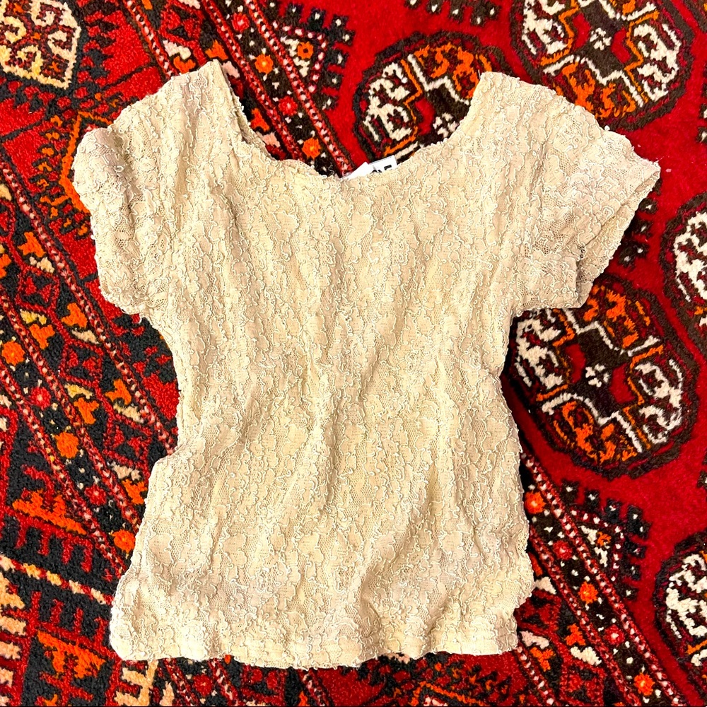 Lace top for woman  color is tan